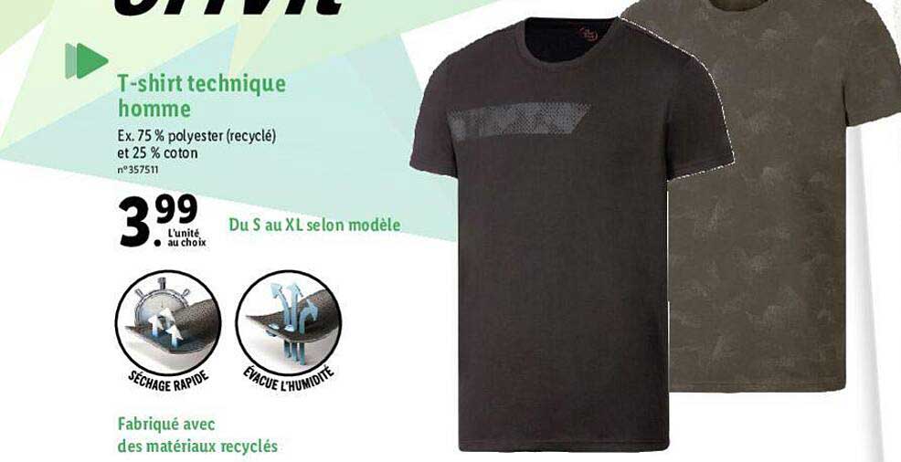 t-shirt technique homme