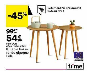 table basse ronde gigogne lola