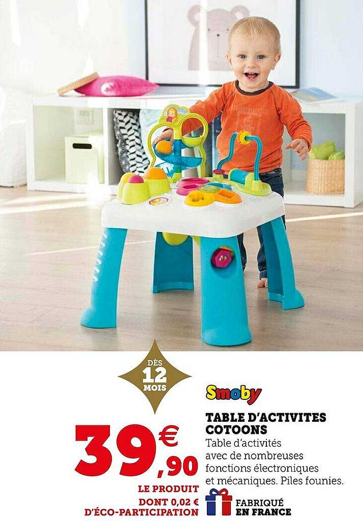 table d'activités cotoons smoby