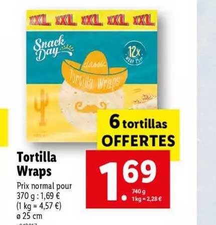 tortilla wraps 6 tortillas offertes