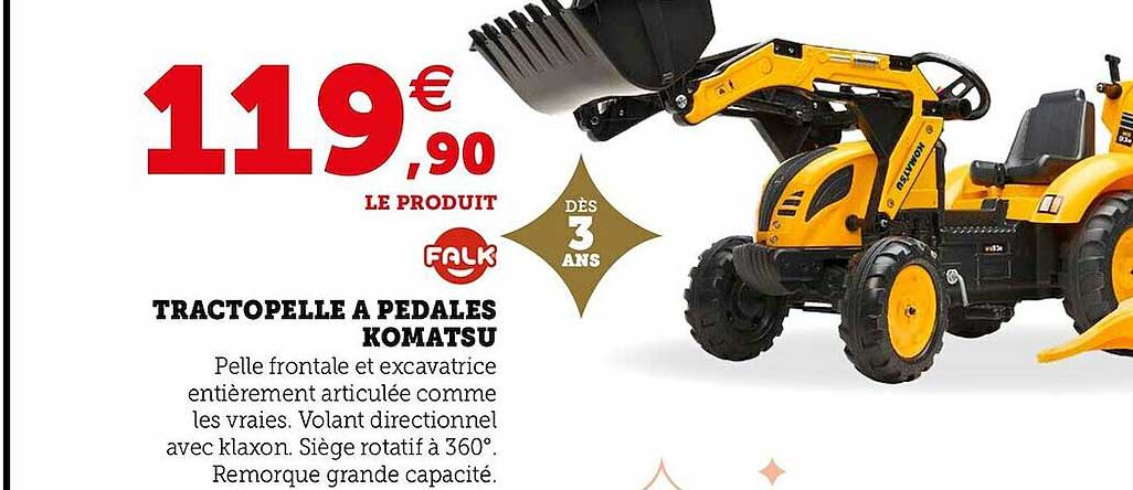 tractopelle à pédales komatsu falk