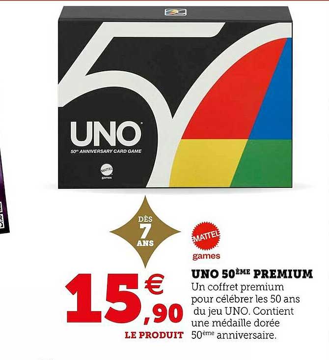 uno 50ème premium mattel games
