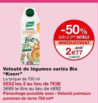 velouté de légumes variés bio "knorr"
