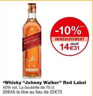 whisky "johnny walker" red label