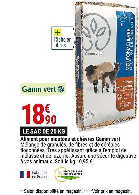 aliment pour moutons et chèvres gamm vert