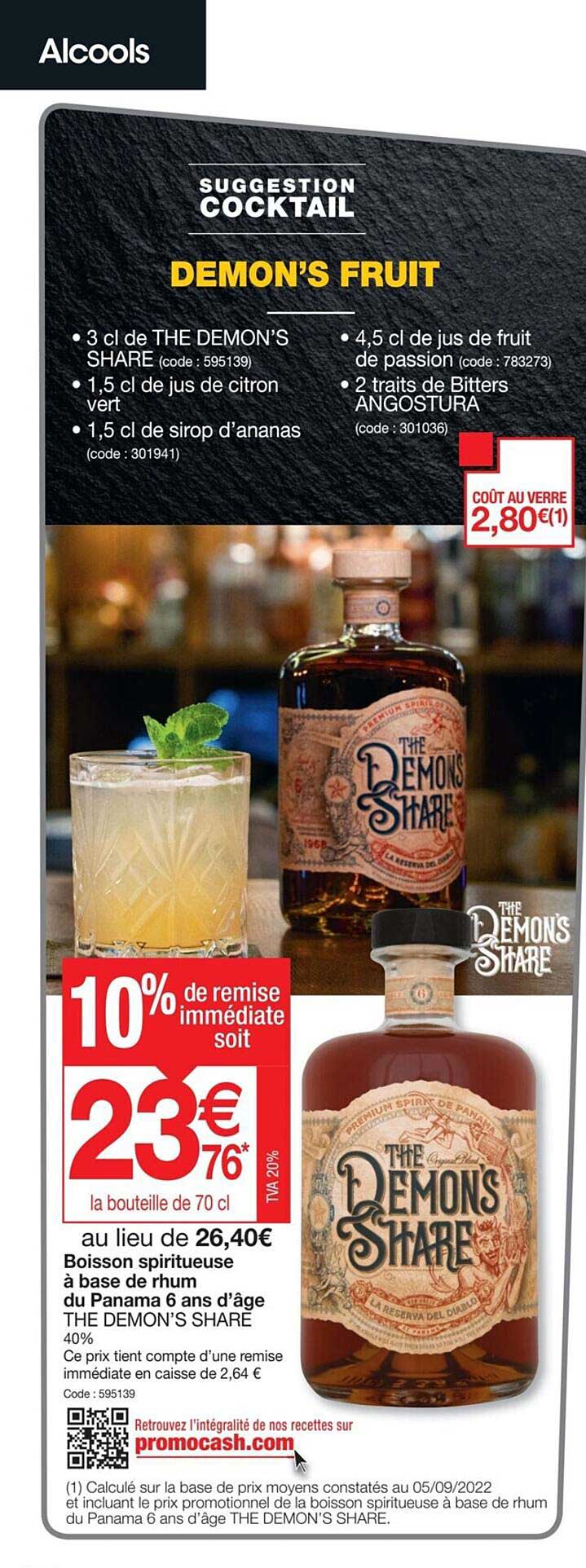 boisson spiritueuse à base de rhum du panama 6 ans d'âge the demon's share