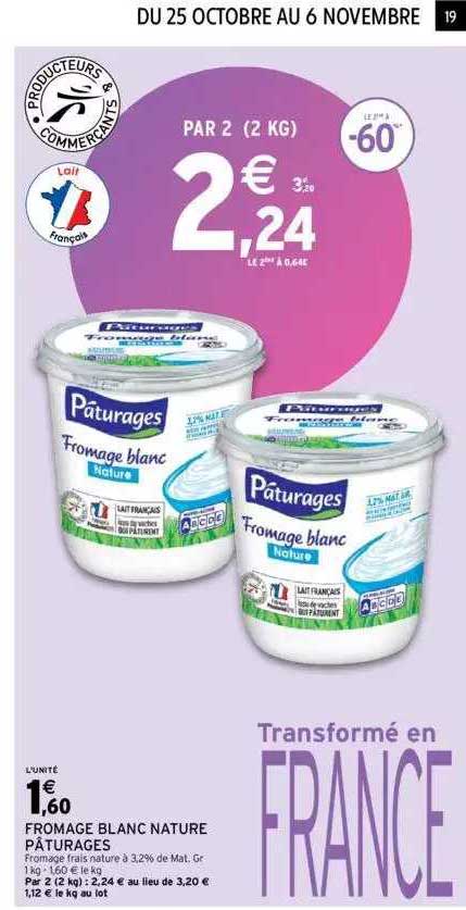 Fromage Blanc Nature Pâturages