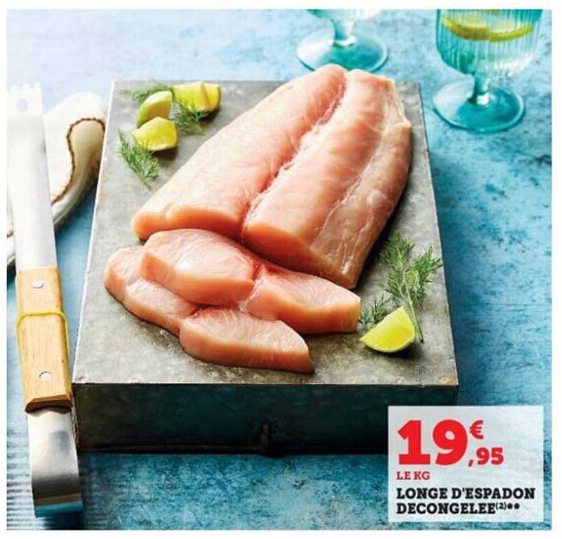 longe d'espadon décongelée