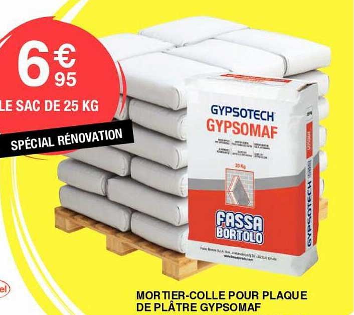 mortier-colle pour plaque de plâtre gypsomaf