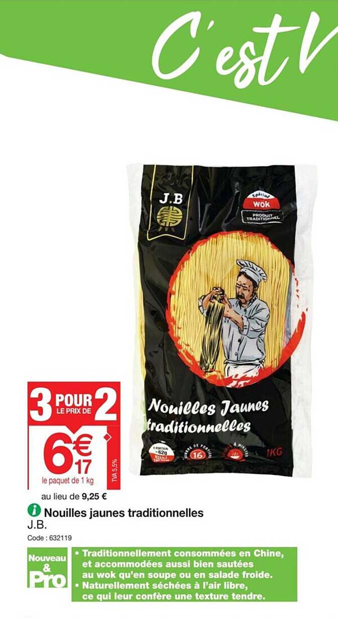 nouilles jaunes traditionnelles j.b.