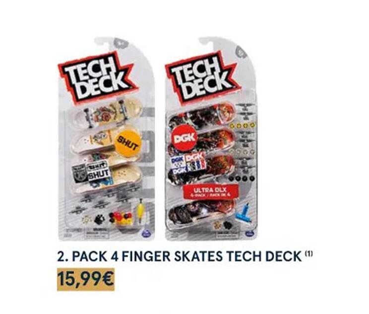 pack 4 finger skates tech deck