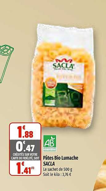pâtes bio lumache sacla