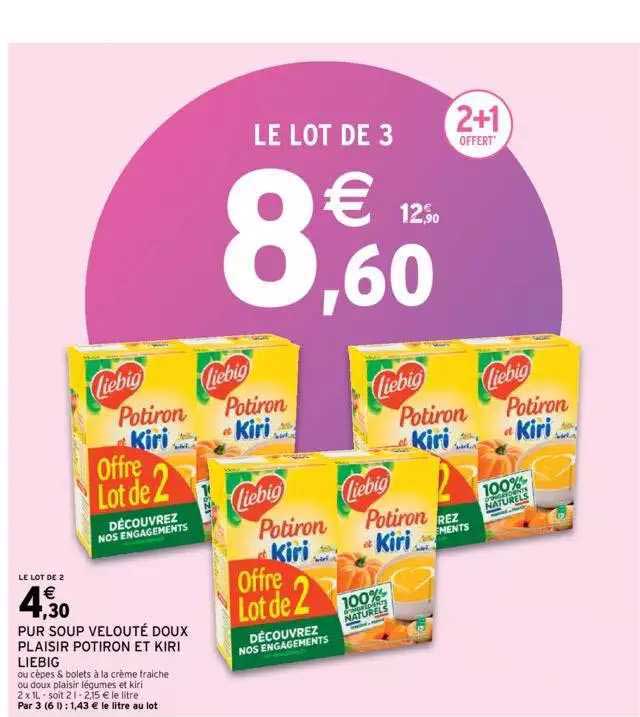 pur soup velouté doux plaisir potiron et kiri liebig