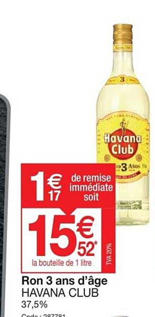ron 3 ans d'âge havana club
