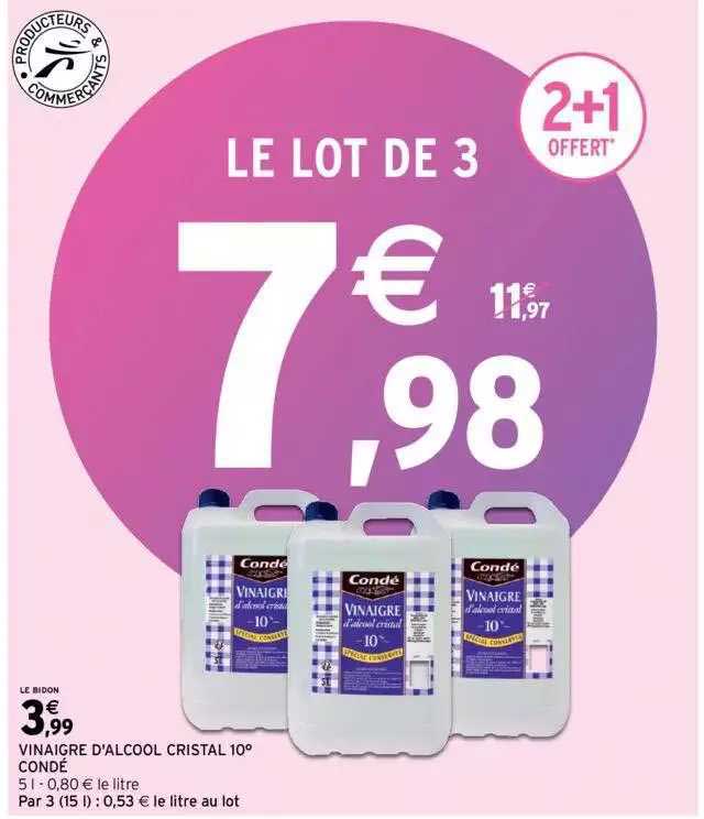 vinaigre d'alcool cristal 10° condé