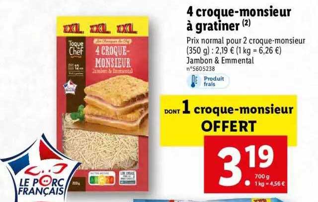 4 croque-monsieur à gratiner