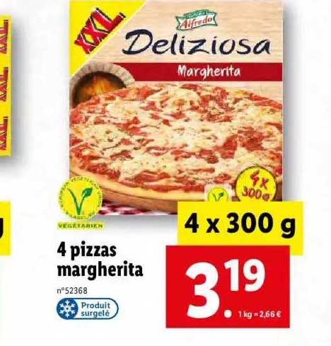 4 Pizzas Margherita Alfredo