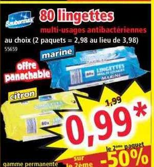 80 lingettes multi-usages antibactériennes saubermax