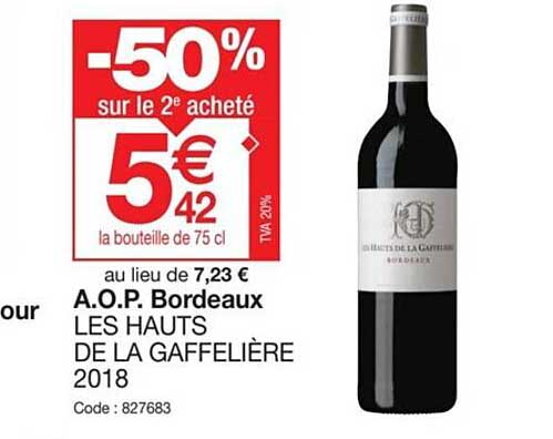 a.o.p. bordeaux les hauts de la gaffelière 2018