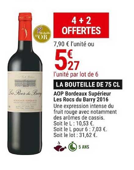 aop bordeaux supérieur les rocs du barry 2016