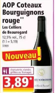 aop côteaux bourguignons rouge les celliers de beauregard