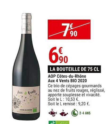 aop côtes-du-rhône aux 4 vents bio 2020