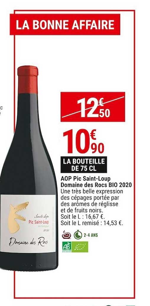 aop pic saint-loup domaine des rocs biio 2020
