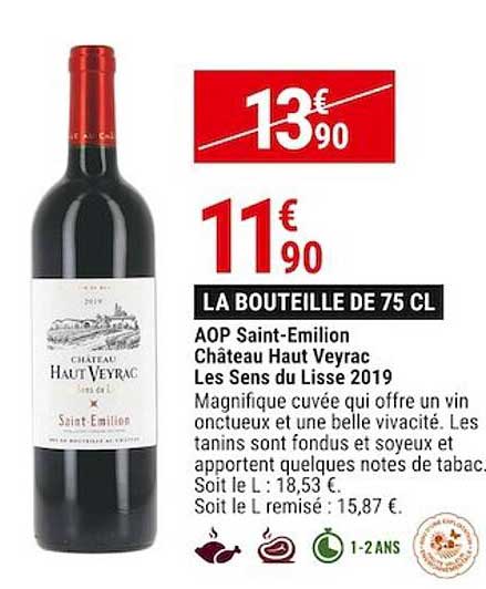 aop saint-émilion château haut veyrac les sens du lisse 2019