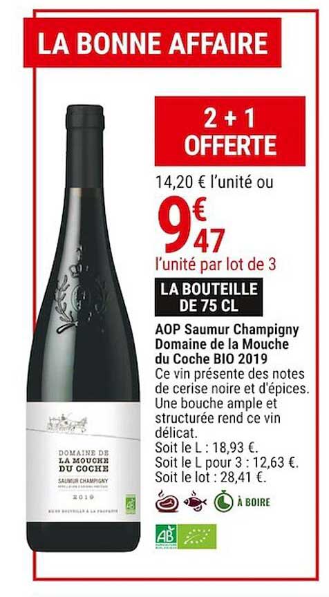 aop saumur champigny domaine de la mouche du coche bio 2019