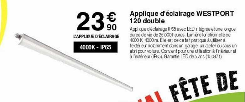 applique d'éclairage westport 120 double