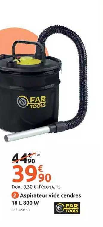 aspirateur vide cendres 18l 800w far tools