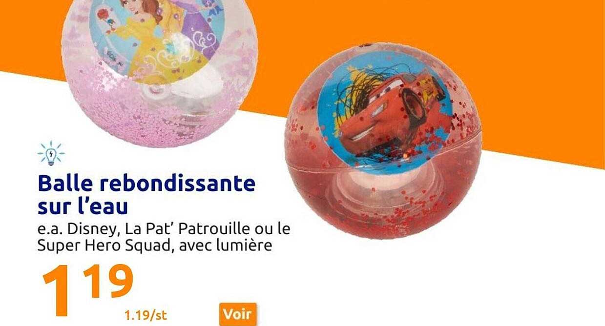 ball rebondissant sur l'eau