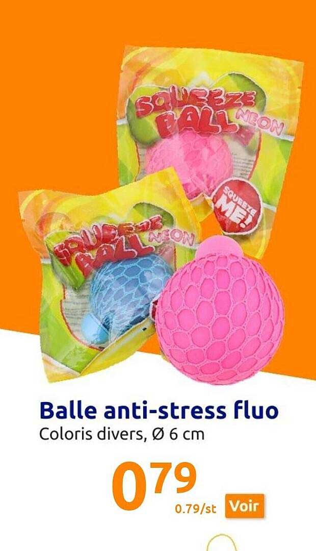balle anti-stress fluo