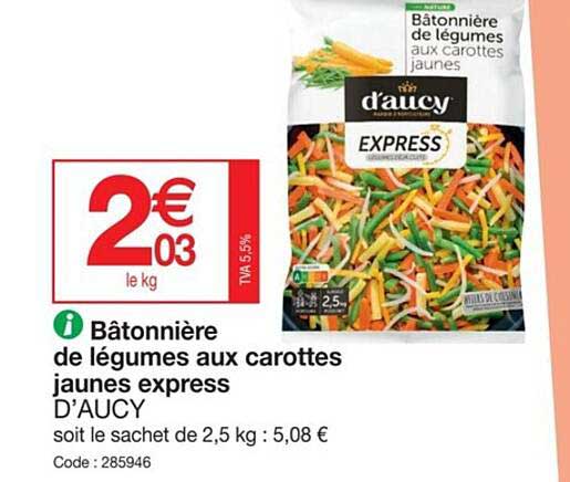 Bâtonnière De Légumes Aux Carottes Jaunes Express D'aucy