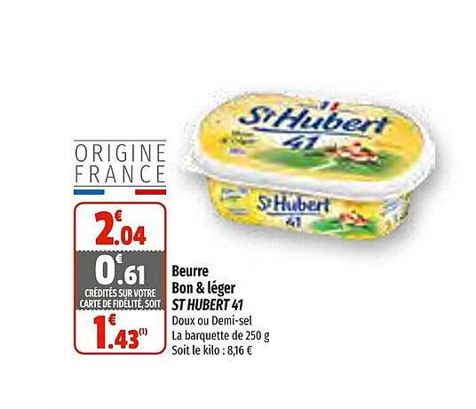 beurre bon & léger st hubert 41