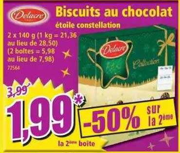 biscuits au chocolat étoile constellation delacre