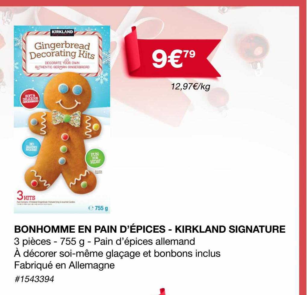 bonhomme en pain d'épices - kirkland signature