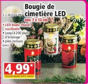 bougie de cimetière led i-glow