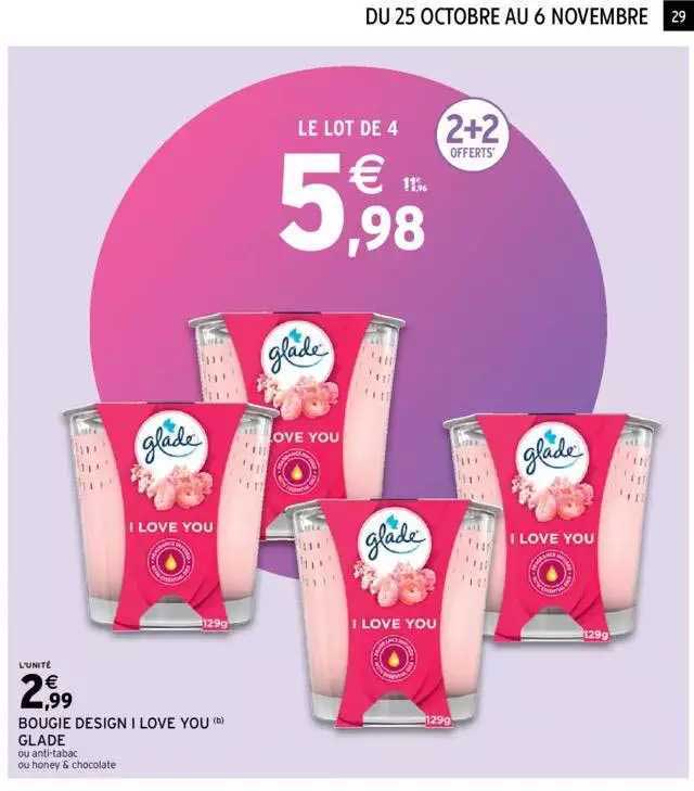 bougie design i love you glade