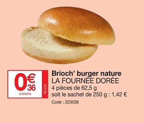 brioch' burger nature la fournée dorée