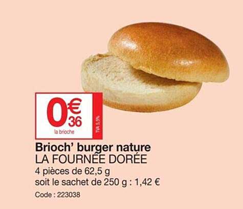 brioch' burger nature la fournée dorée