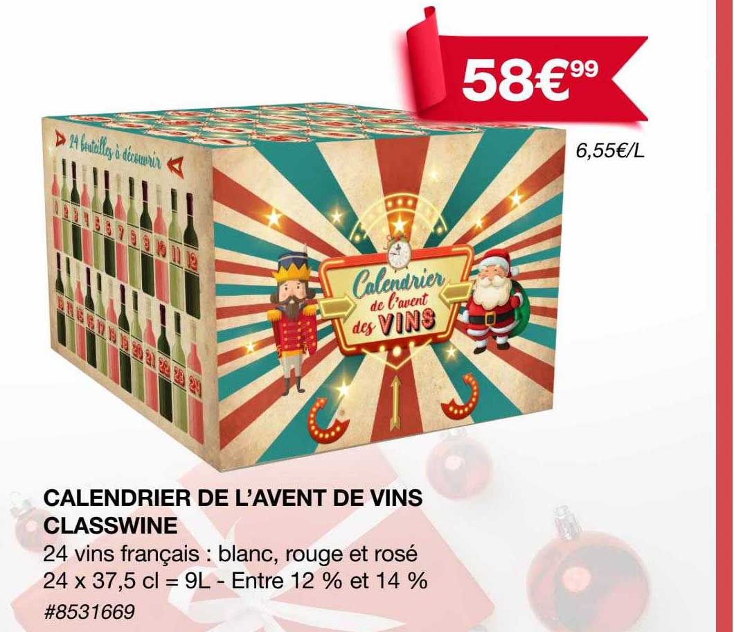 calendrier de l'avent de vins classwine