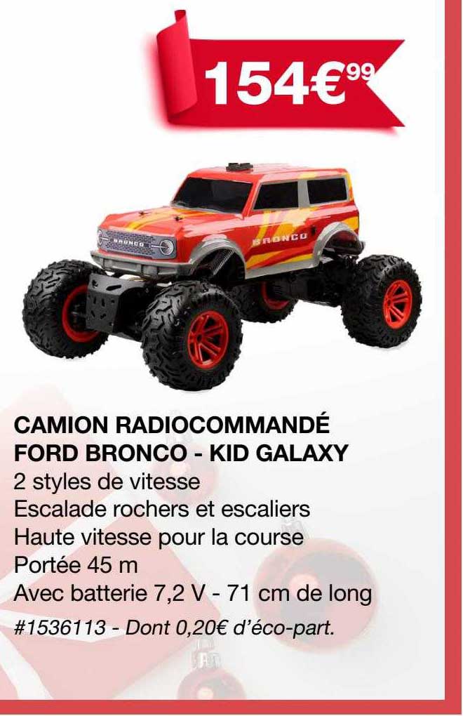 camion radiocommandé ford bronco - kid galaxy