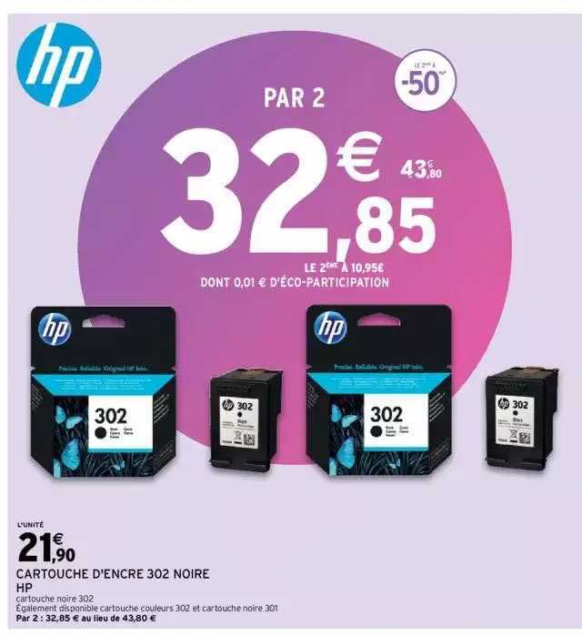 cartouche d'encre 302 noire hp