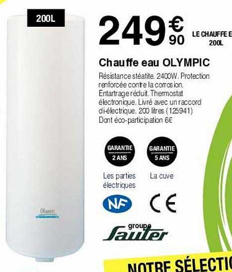 chauffe eau olympic sauter