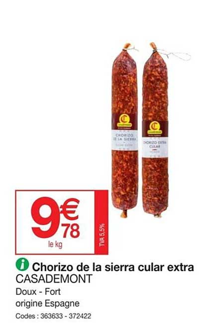chorizo de la sierra cular extra casademont