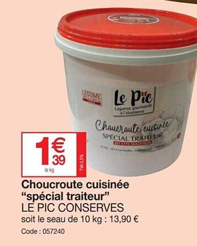 choucroute cuisinée "spécial traiteur" le pic conserves