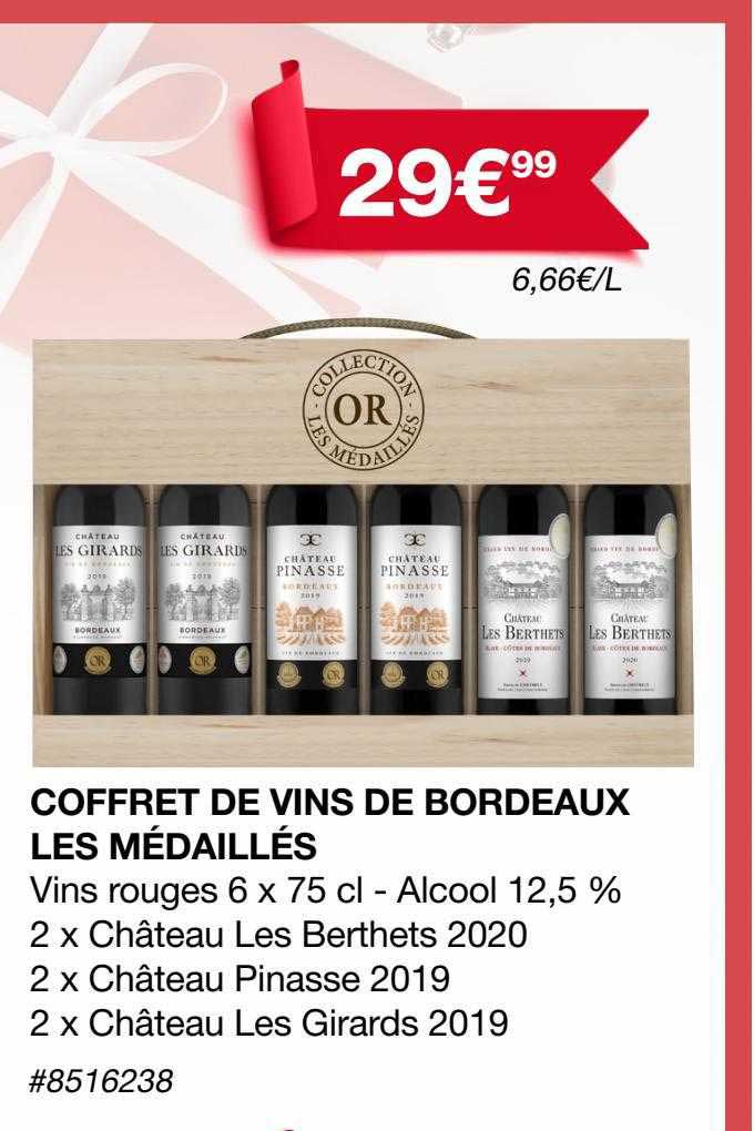 coffret de vins de bordeaux les médaillés