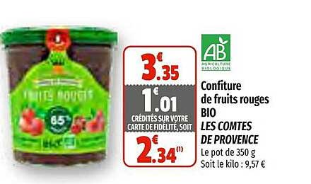 confiture de fruits rouges bio les comtés de provence