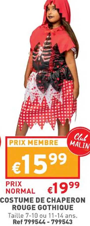 costume de chaperon rouge gothique